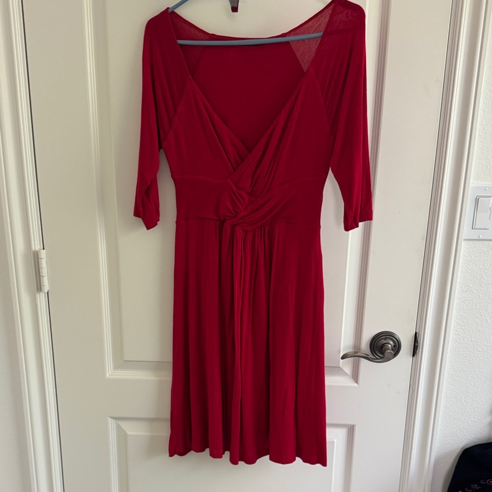 Velvet Deep Red Midi Dress